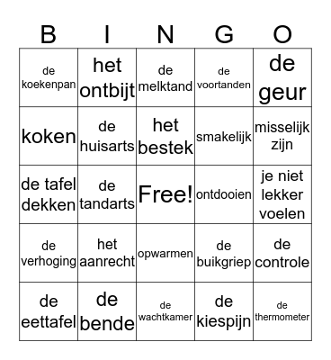 Taal op maat thema 2 Bingo Card
