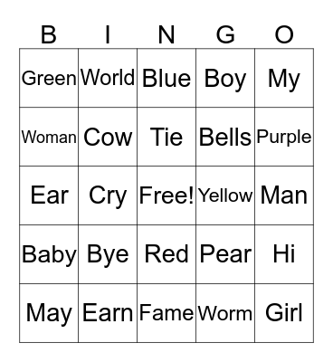 Fun Bingo Card