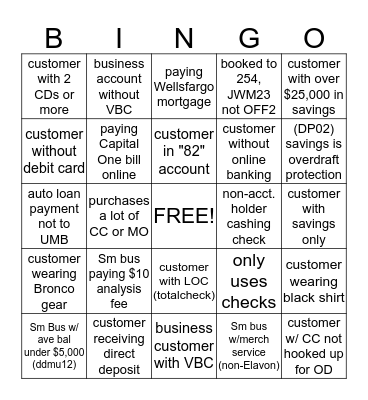 TS Pride Bingo Card