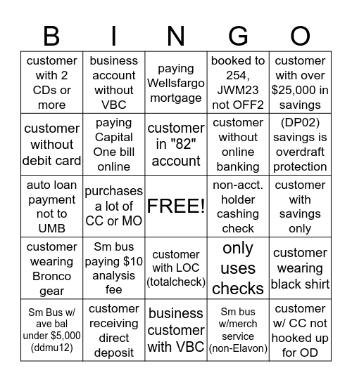 TS Pride Bingo Card