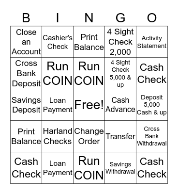 NORTH RESERVE BINGO Card
