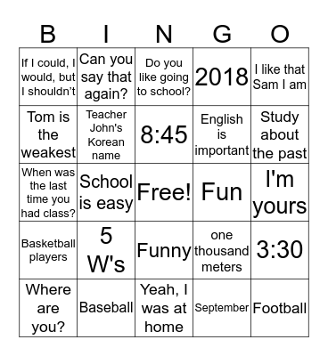 JOHN CENA! English II: Review Bingo Card