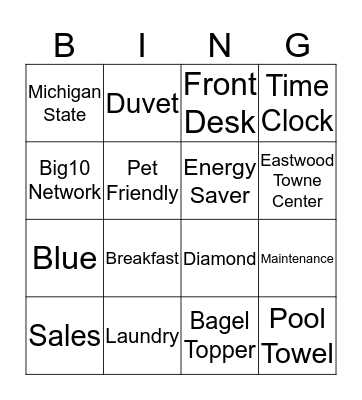 Hampton Inn East Lansing Bingo Card