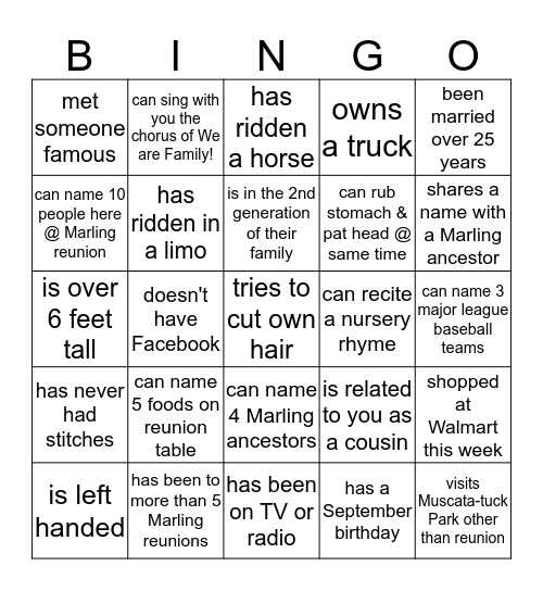 Marling Get-to Know You Bingo Card