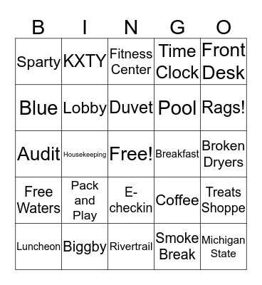 Hampton Inn East Lansing Bingo Card