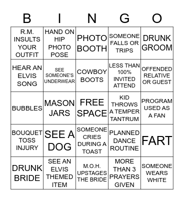 WEDDING BINGO Card