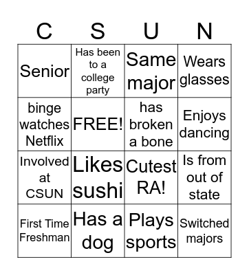 Building 8 - 3rd floor Bingo Card