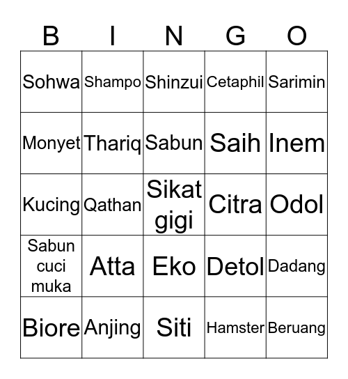 Chiara Aretha Bingo Card