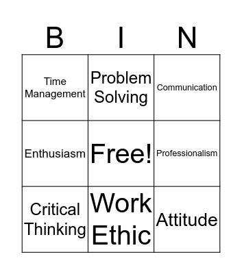 Employability Skills... Bingo Card