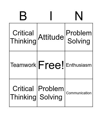 Employability Skills... Bingo Card