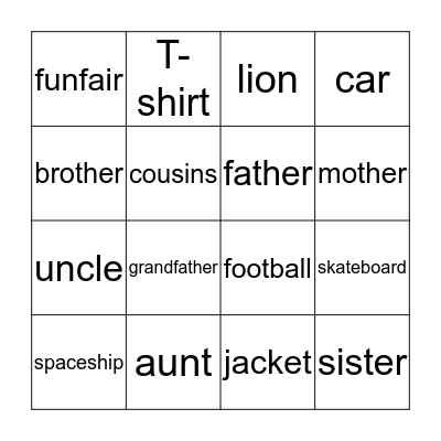 Unit 1 Bingo Card