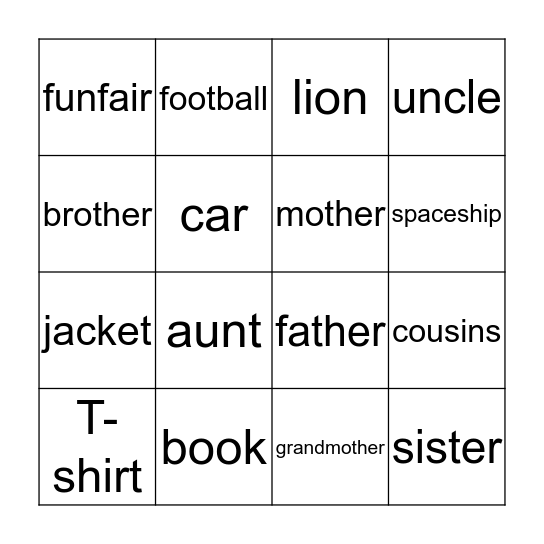 Unit 1 Bingo Card