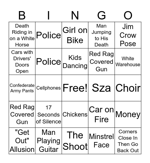 This is America Bingo Card