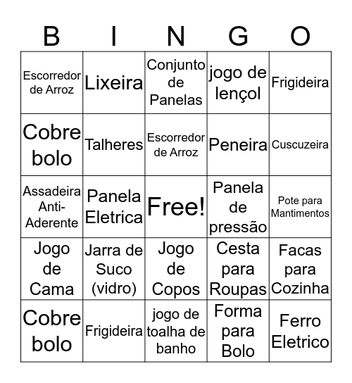 CHÁ DA KEILA E JACKSON Bingo Card