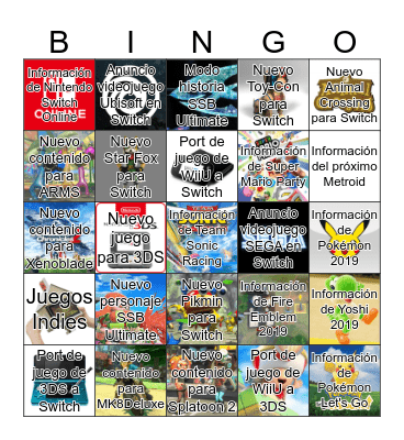Nintendo Direct Septiembre 2018 @Thebestsilver7 Bingo Card