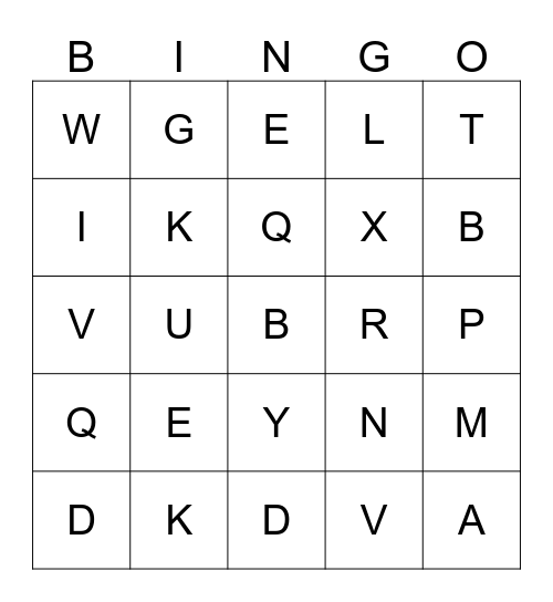 Nautical Flags bingo Card