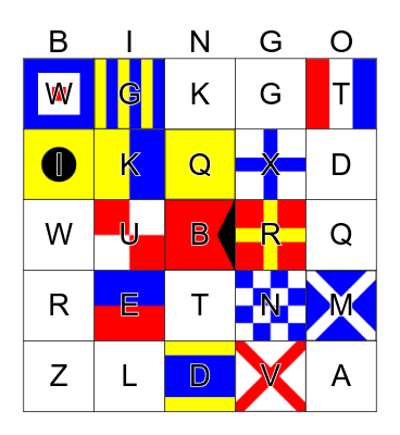 Nautical Flags bingo Card