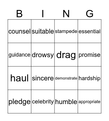 Bingo Card