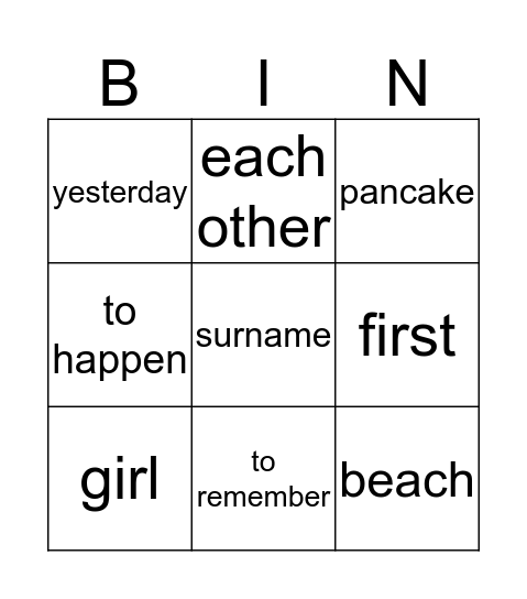 1K, chapter 1AB Bingo Card
