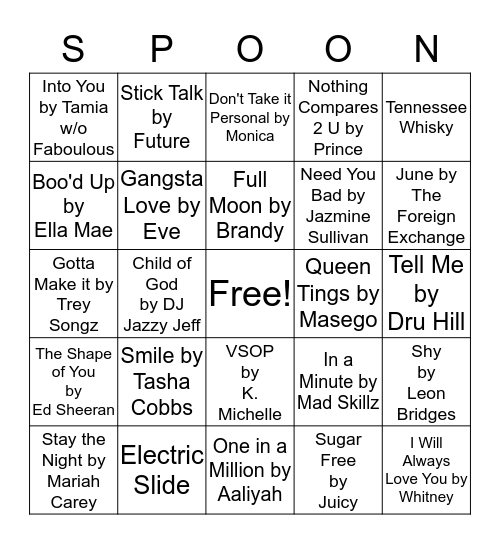 #spoonmates Bingo Card