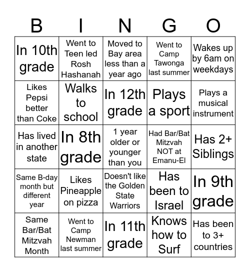 Building Community Bingo!!! Bingo Card