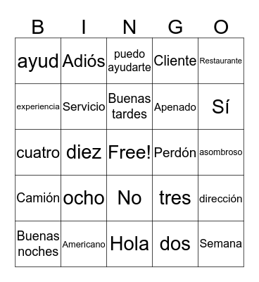 Bienvenido a Mexico Bingo Card