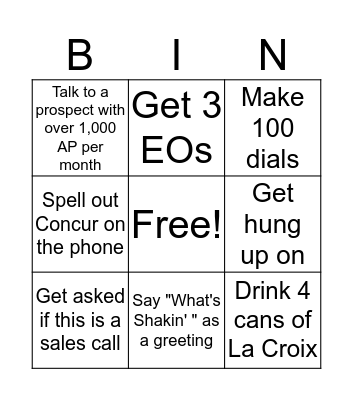 SQL BINGO Card