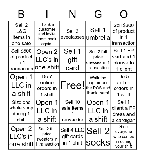 Loft Bingo Card