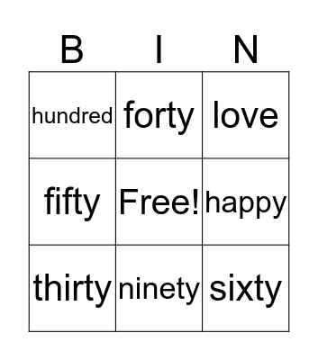 September week 2 Bingo Card