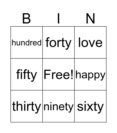 September week 2 Bingo Card