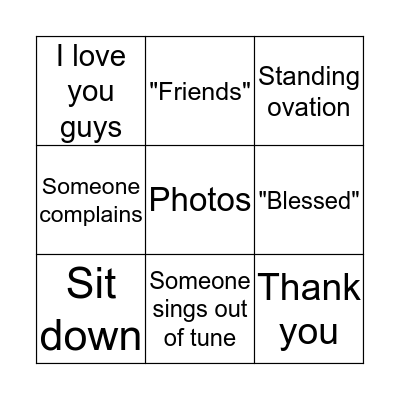 Yr 11 formal Bingo Card