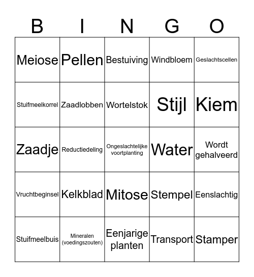 4G H2 Planten Bingo Card