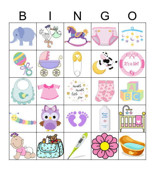 Samantha Baby Shower Bingo Card