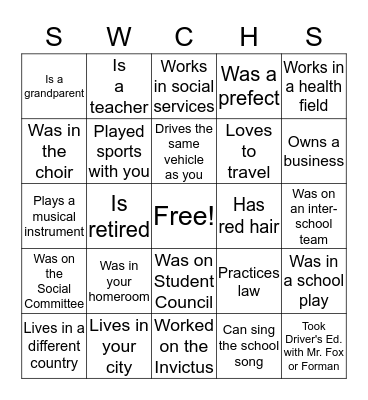 Find someone who... Bingo Card