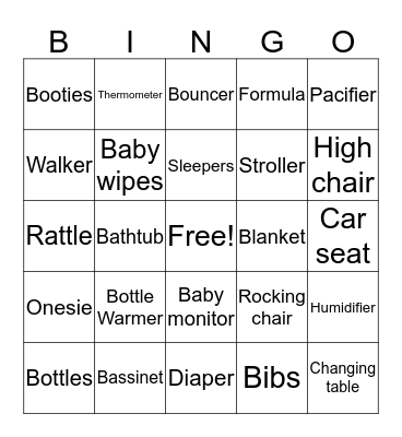 BABY BINGO Card
