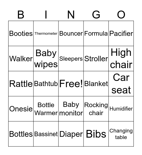 BABY BINGO Card