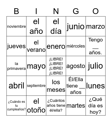 S1A - C1L2 Bingo Card