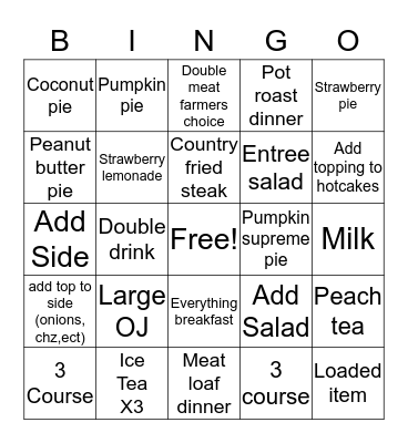 Sunday Funday Bingo Card