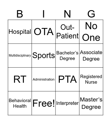 IPEC Bingo Card