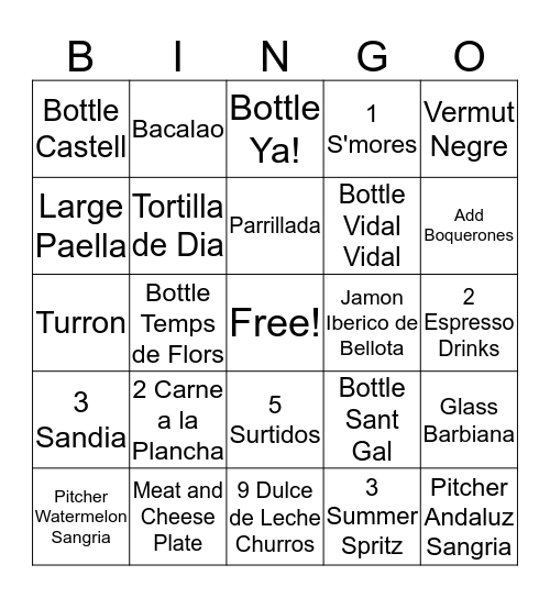 Sunday Funday! Bingo Card