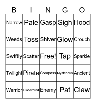 Magic Tree House Ninjas #5 Bingo Card