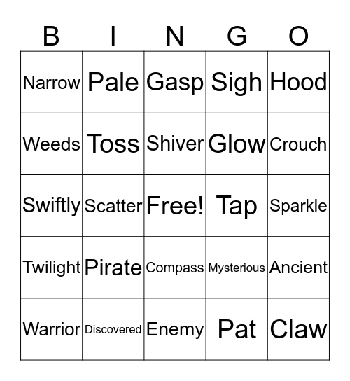 Magic Tree House Ninjas #5 Bingo Card