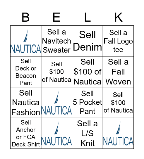 NAUTICA BINGO Card