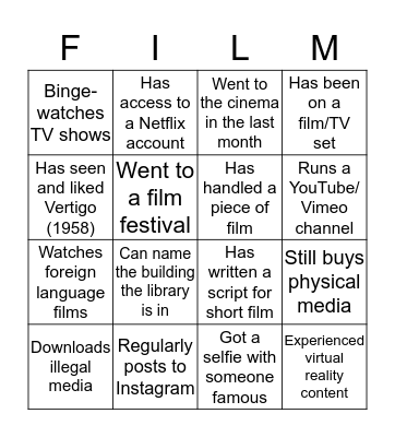 Icebreaker Bingo Card