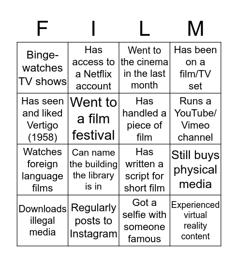 Icebreaker Bingo Card