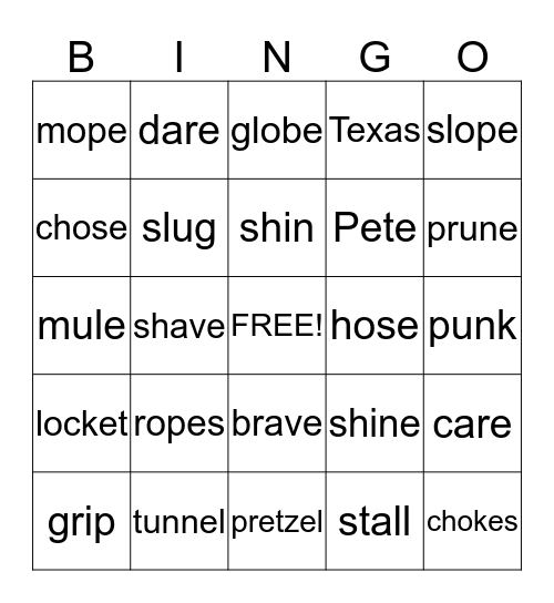 WILSON Bingo Card