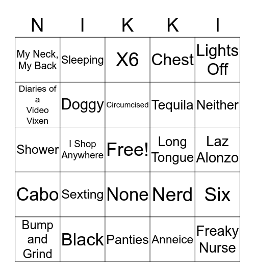 Nikki's Fabulous 50th Bingo Card
