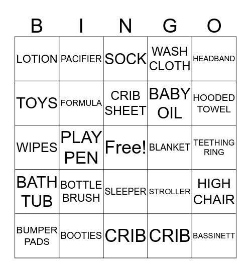 BABY BINGO Card