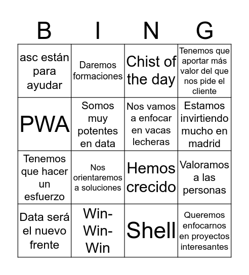 Tokiota Sell Bingo Card