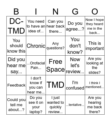 OFP Bingo Card